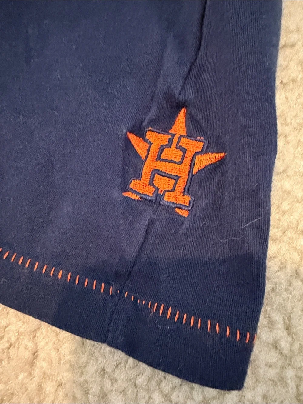 Nike Houston Astros Navy V-Neck Tee with Gray Raglan Sleeves